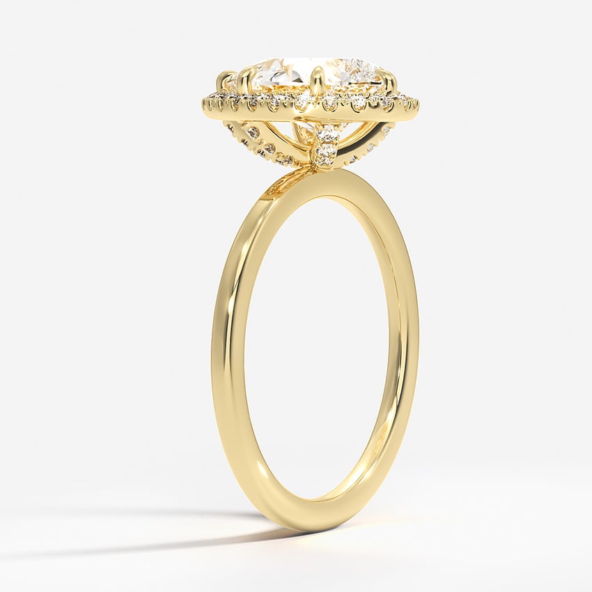 18K Yellow Gold Vienna Halo Diamond Ring