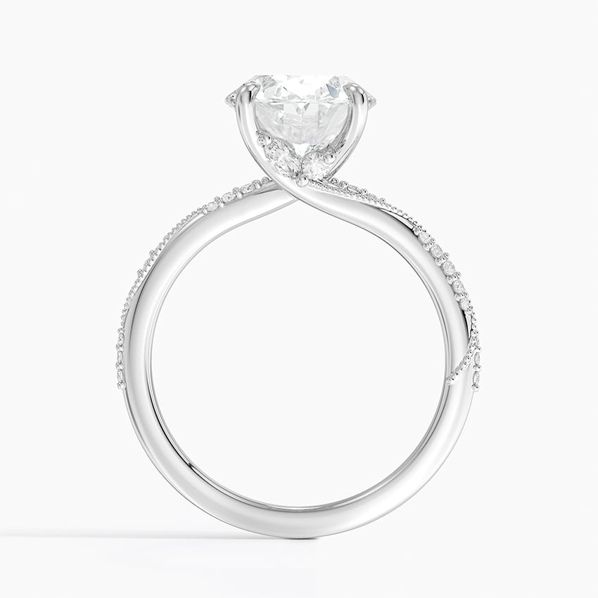 Platinum Camellia Hidden Accent Diamond Ring