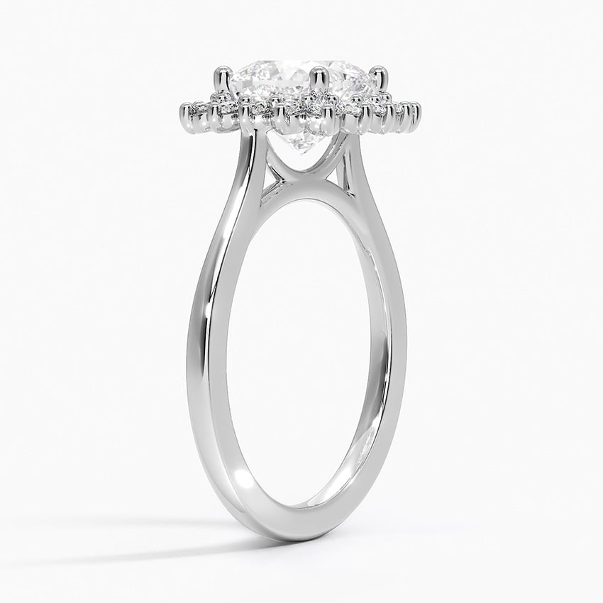 18K White Gold Sunburst Halo Diamond Ring (1/4 ct. tw.)