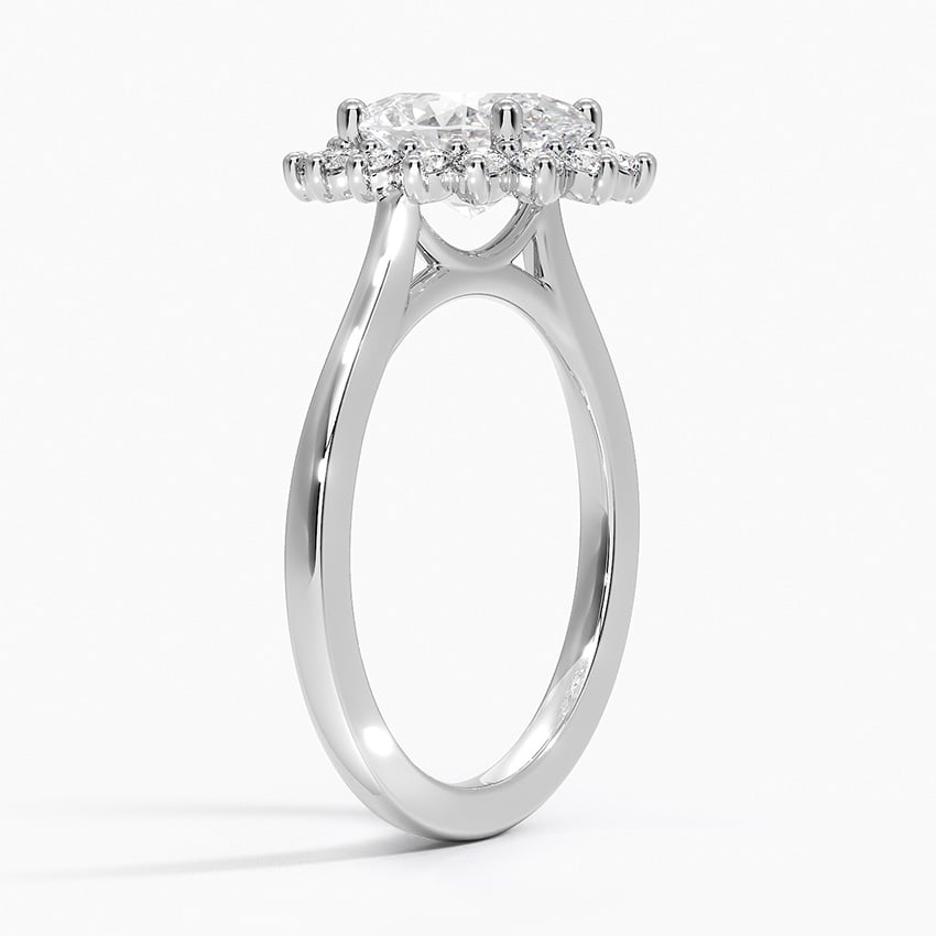 18K White Gold Sunburst Halo Diamond Ring (1/4 ct. tw.)