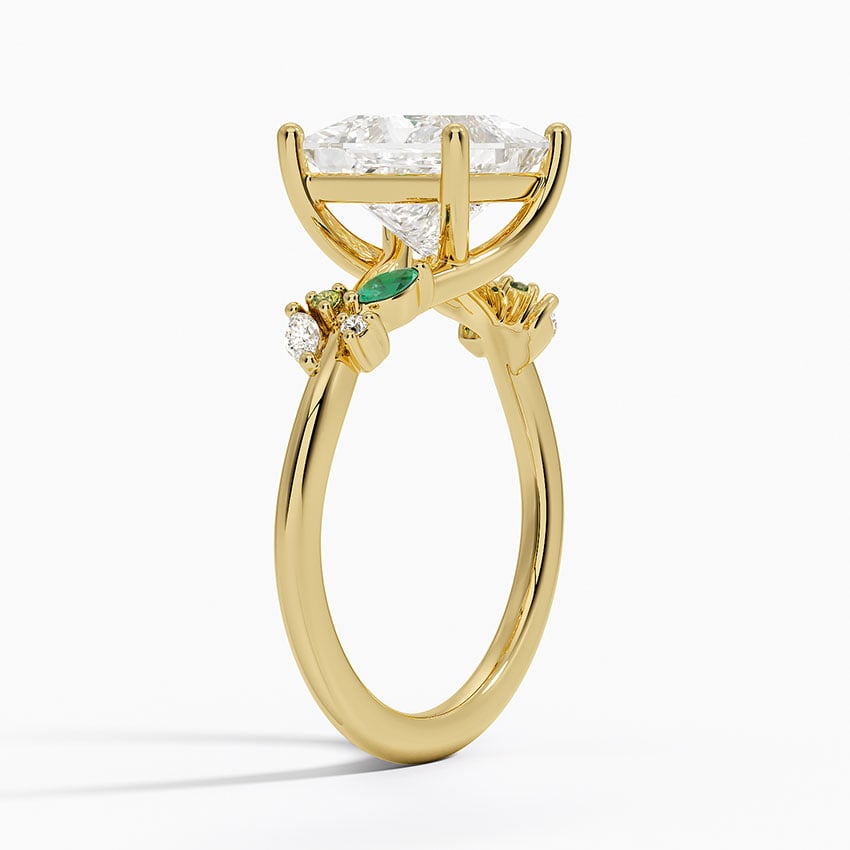 Arden Diamond Ring with Lab Emerald Accents - Brilliant Earth