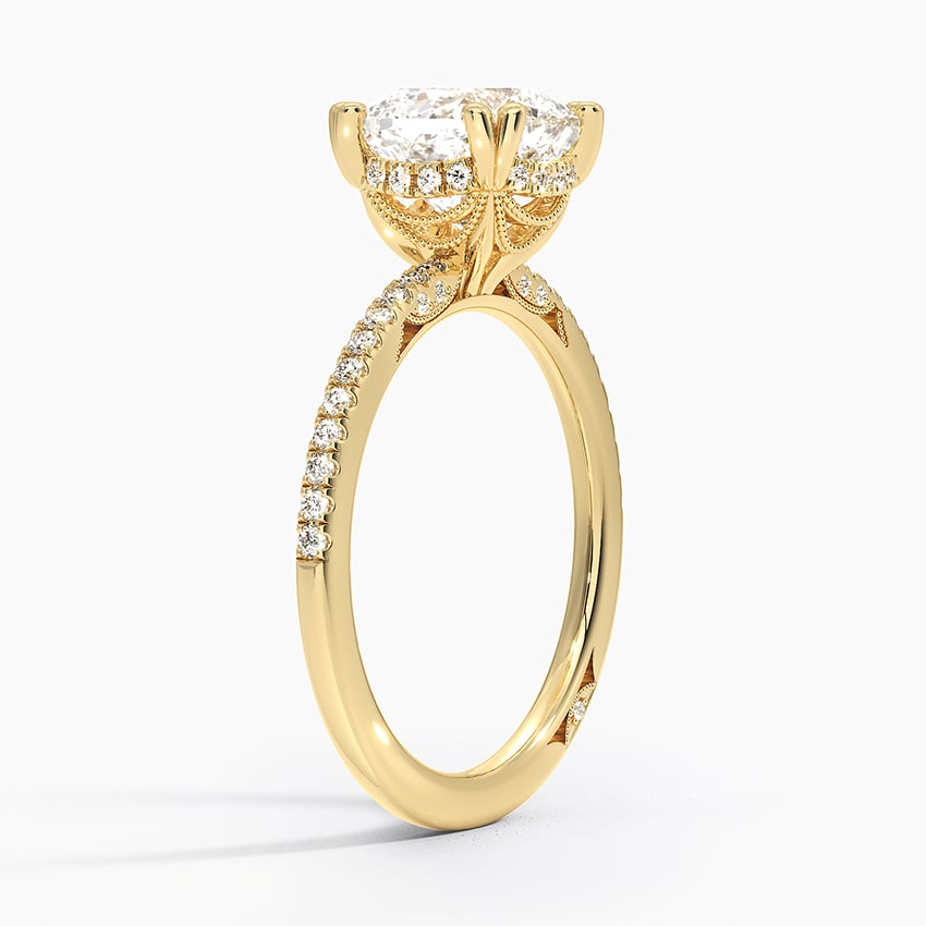 Classic Pave Diamond Engagement Setting with Hidden Accents