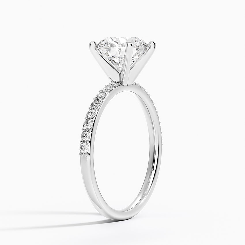 18K White Gold Petite Shared Prong Diamond Ring (1/4 ct. tw.)