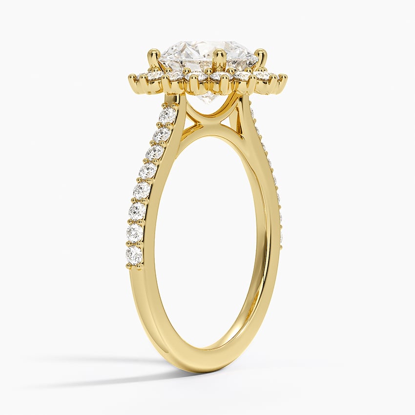 Luxe Sunburst Halo Diamond Ring - Brilliant Earth