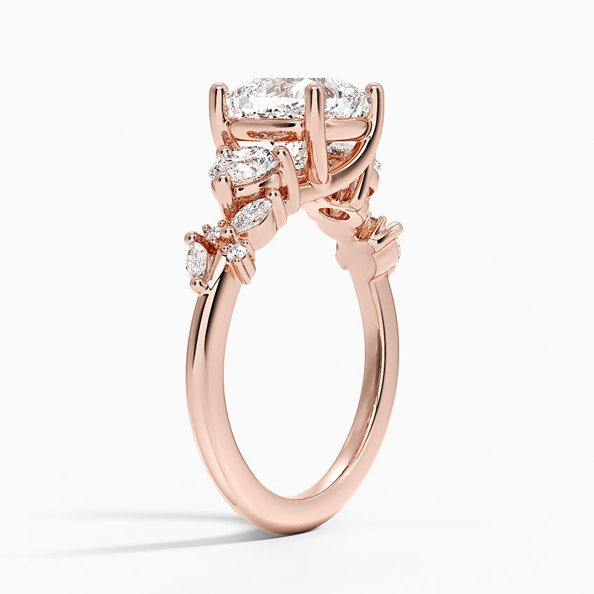14K Rose Gold Arden Three Stone Diamond Ring