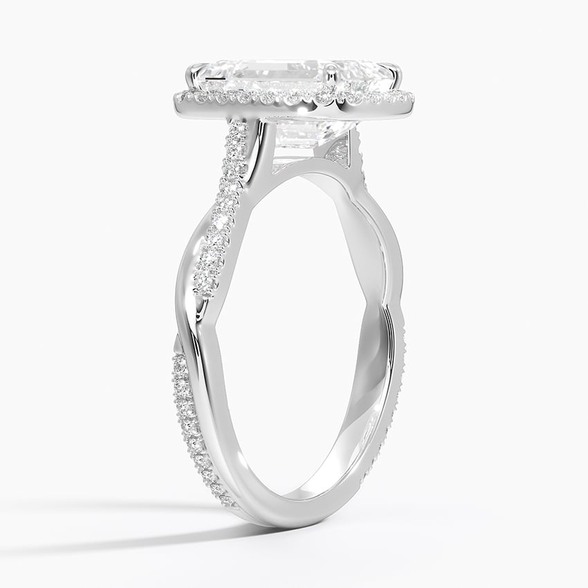 Twist Halo Engagement Ring
