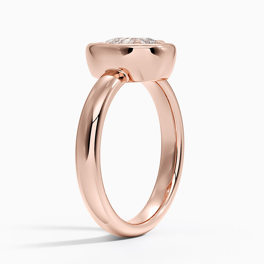 14K Rose Gold Andrea Bezel Prong Ring