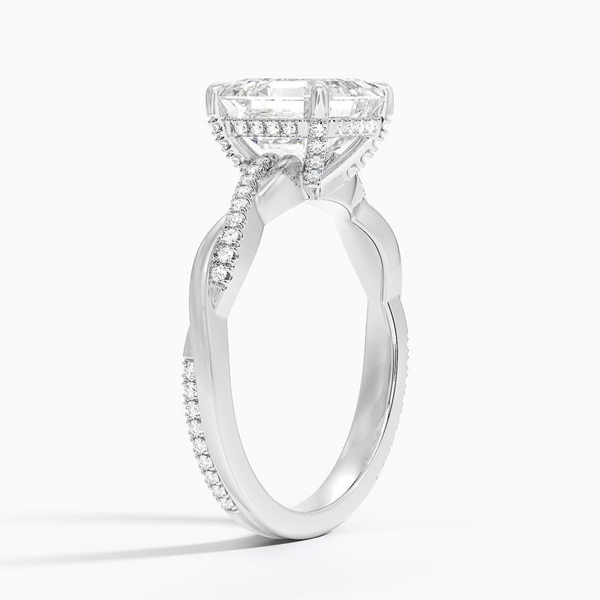 Petite Twisted Vine Hidden Halo Pavé Diamond Ring