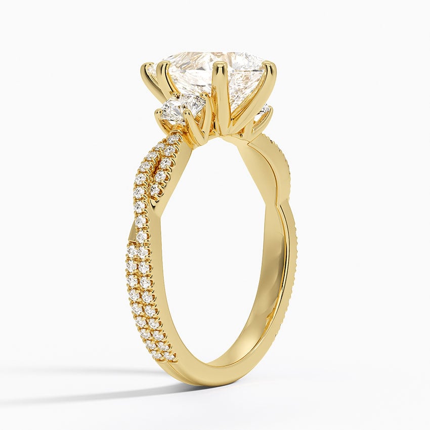 Luxe Three Stone Petite Twisted Vine Diamond Ring