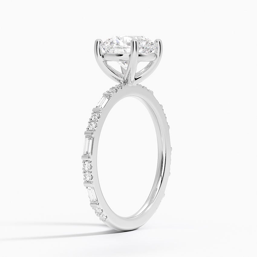 Platinum Luz Baguette and Round Diamond Ring