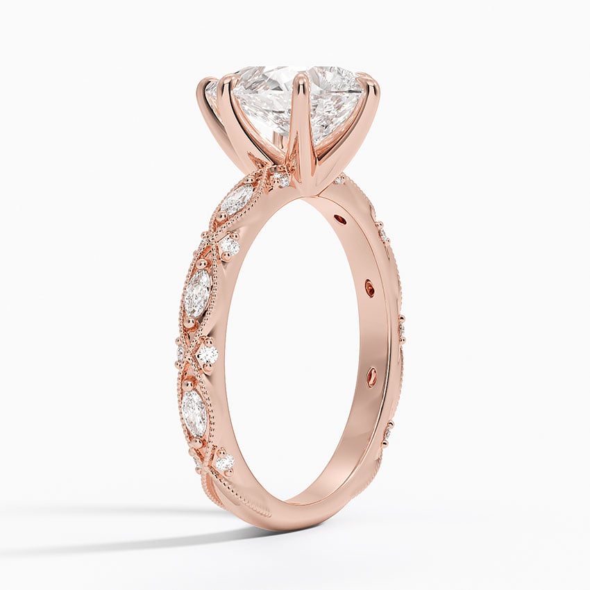 14K Rose Gold Celestia Milgrain Diamond Ring (1/4 ct. tw.)