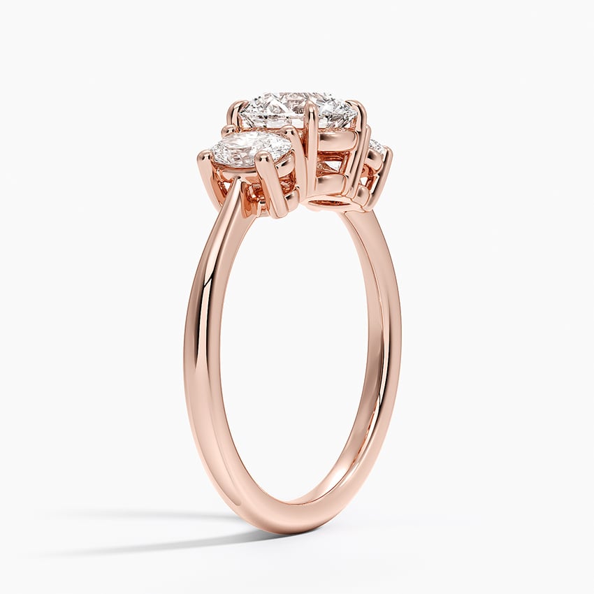 14K Rose Gold Oval-Cut Three Stone Diamond Ring (1/2 ct. tw.)