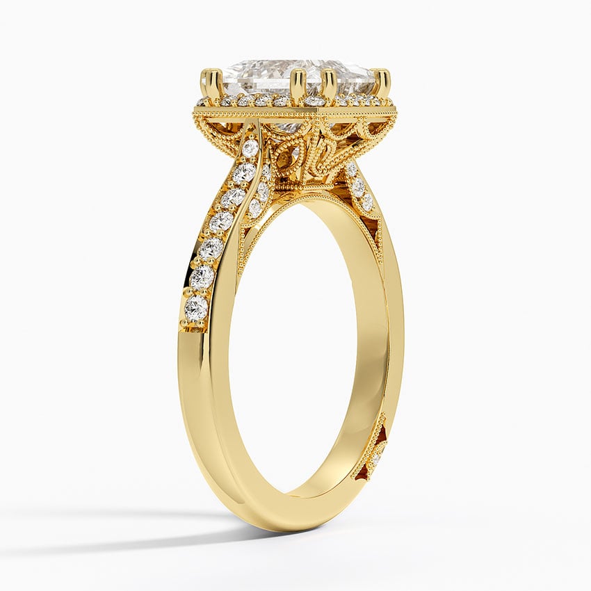 18K Yellow Gold Tacori Dantela Bloom Diamond Ring