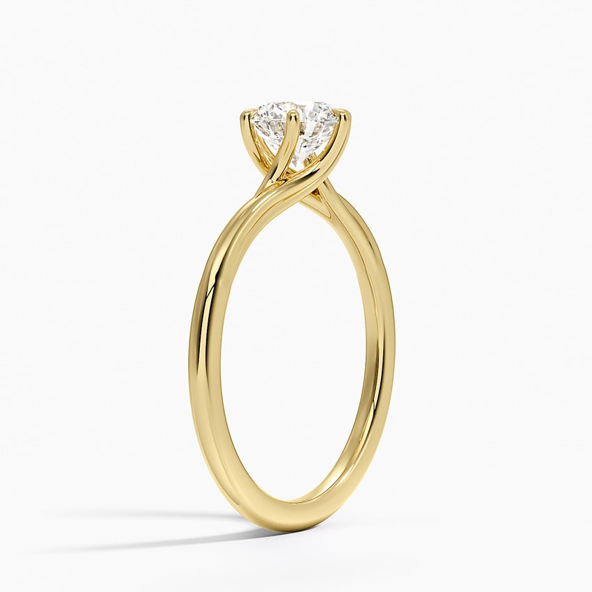 18KY Moissanite Delilah Twist Solitaire Ring, large top view