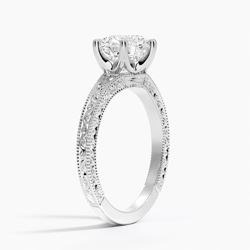 Platinum Hudson Engraved Ring