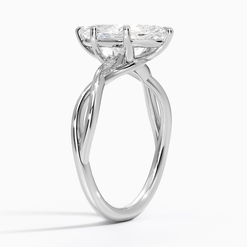 18K White Gold Alya Twist Solitaire Ring
