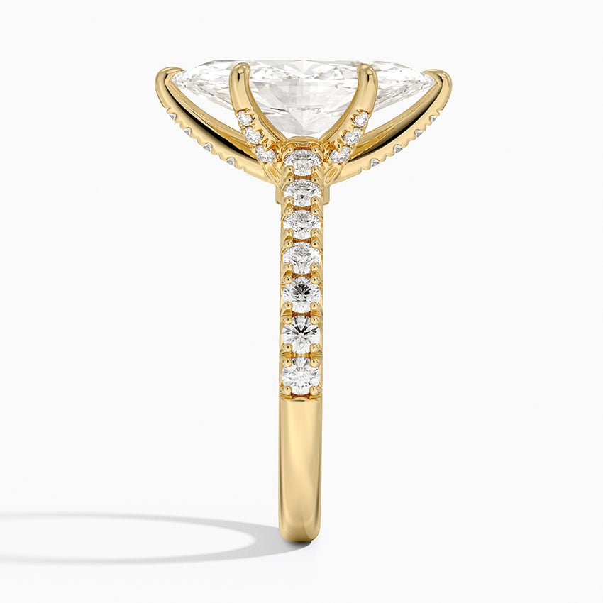 Sienna Half Coverage Hidden Accents Diamond Engagement Ring in 18K Yellow Gold