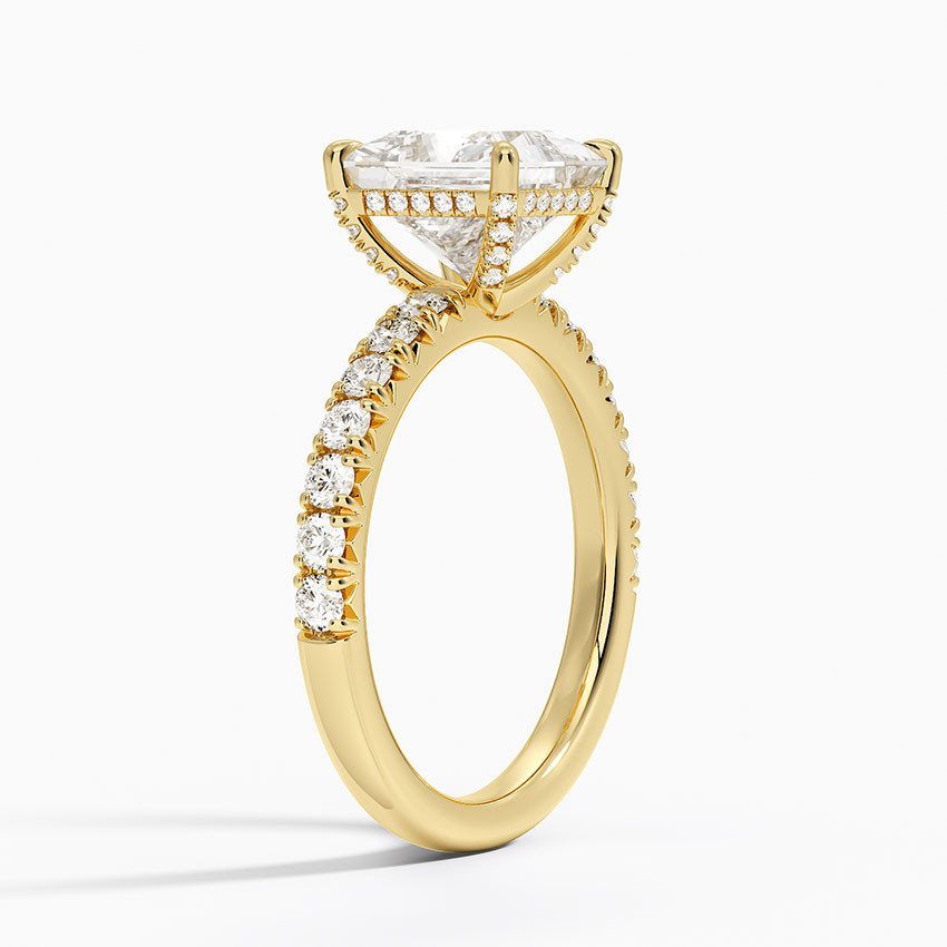 18K Yellow Gold Olympia Half Coverage Diamond Ring