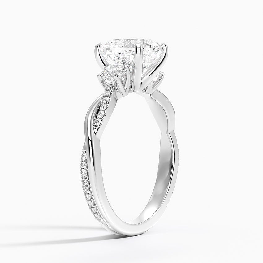 Three Stone Twisted Engagement Ring