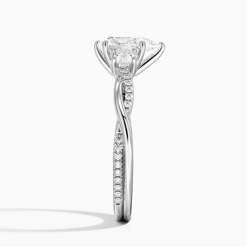 Platinum Petite Twisted Vine Three Stone Diamond Ring (2/5 ct. tw.)