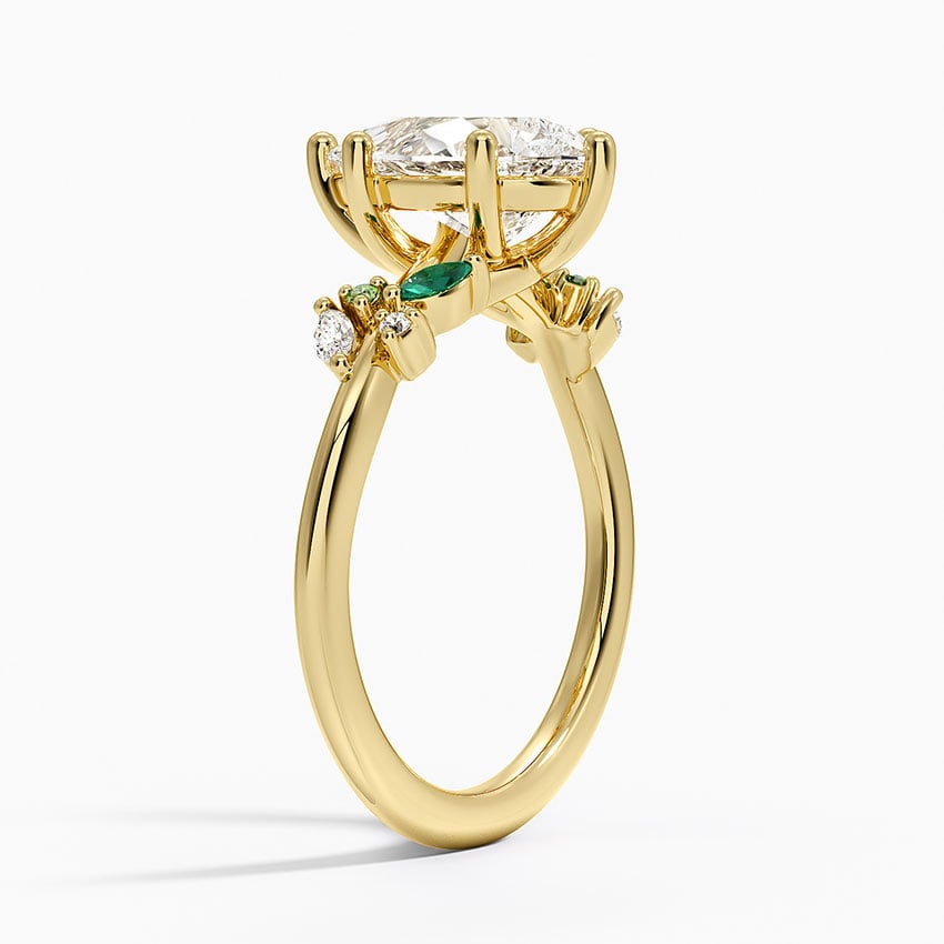 Arden Diamond Ring with Lab Emerald Accents - Brilliant Earth
