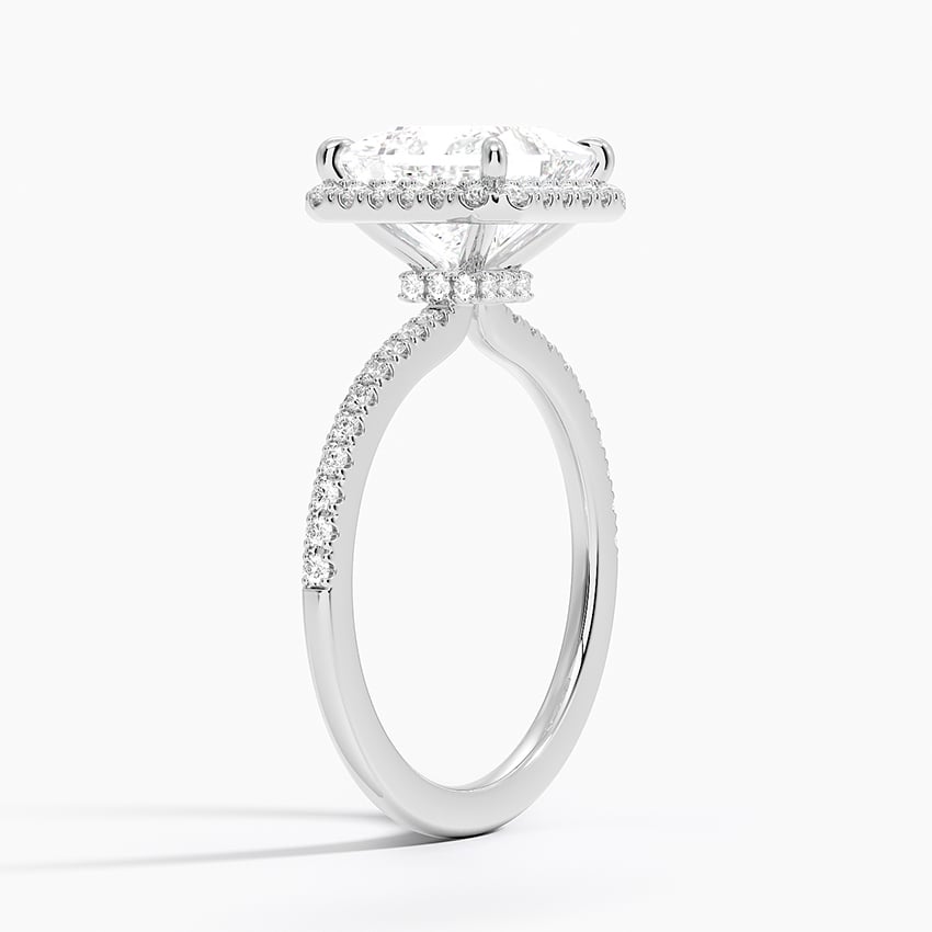 Hidden Halo Diamond Engagement Ring