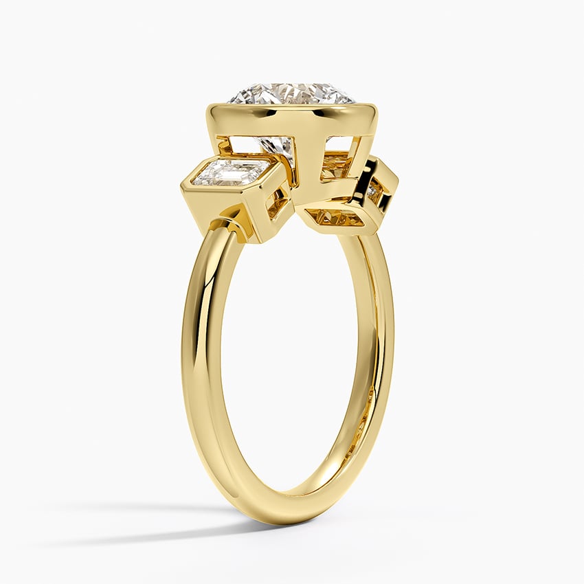 Rhiannon Bezel Three Stone Diamond Ring