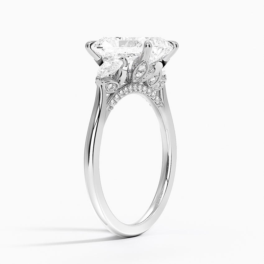 18K White Gold Petal Pear Three Stone Diamond Ring (1/2 ct. tw.)