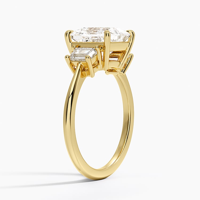 Embrace Three Stone Trapezoid Diamond Ring