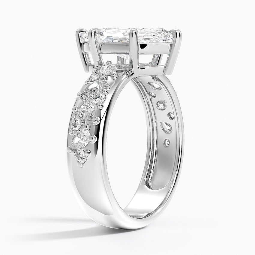 18K White Gold Mosaic Olivetta Three-Quarter Coverage Diamond Ring (1/2 ct. tw.)