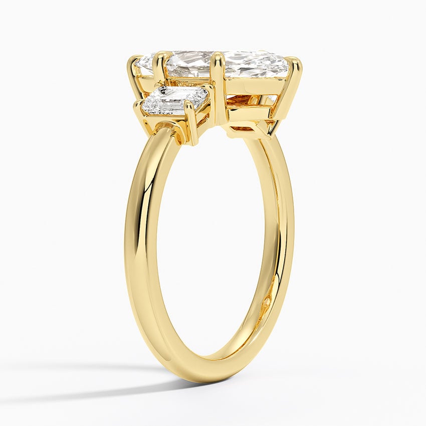 Emerald Cut Three Stone Diamond Ring