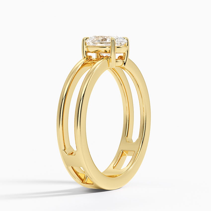 18K Yellow Gold Aimee Open Double Band Solitaire Ring