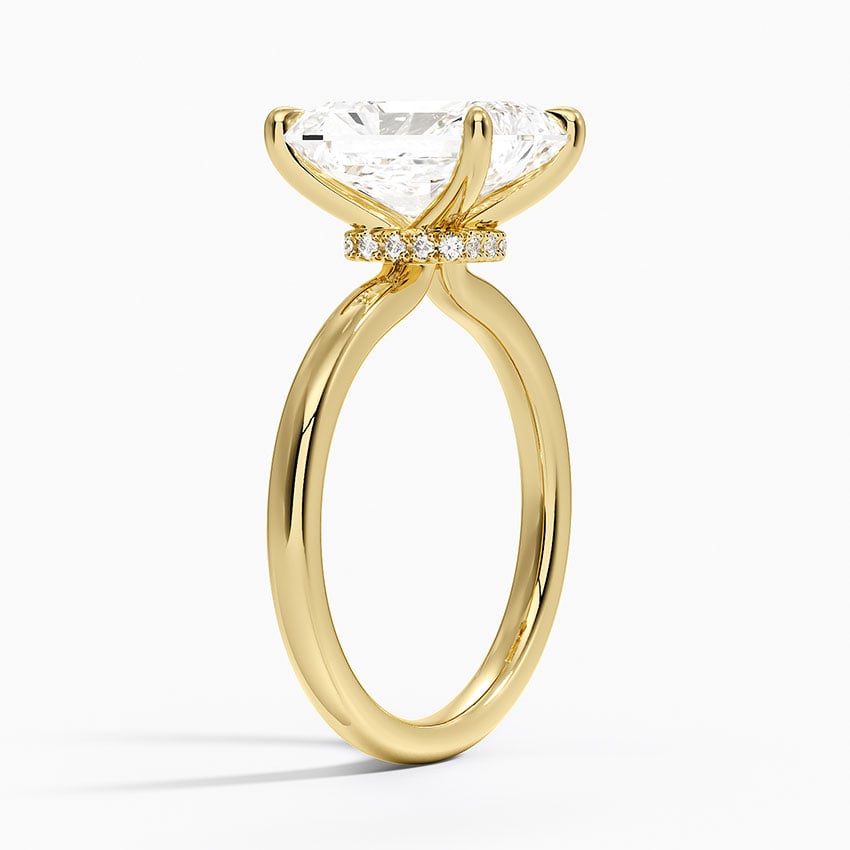 Secret Halo 2mm Diamond Ring in 18K Yellow Gold