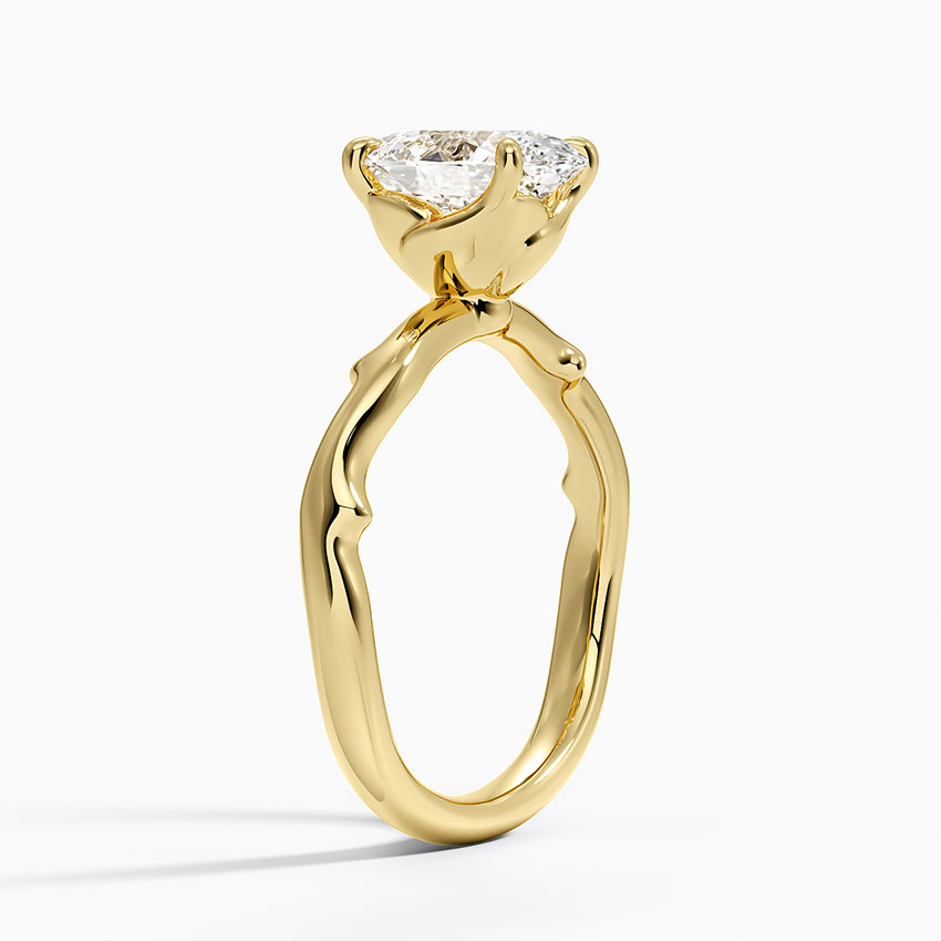 18K Yellow Gold Rose Thorn Solitaire Ring