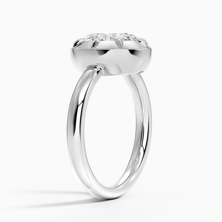 14K White Gold Harper Bezel Prong Solitaire Ring