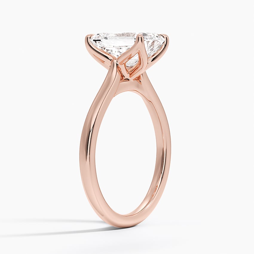 14K Rose Gold Elodie Cathedral Solitaire Ring
