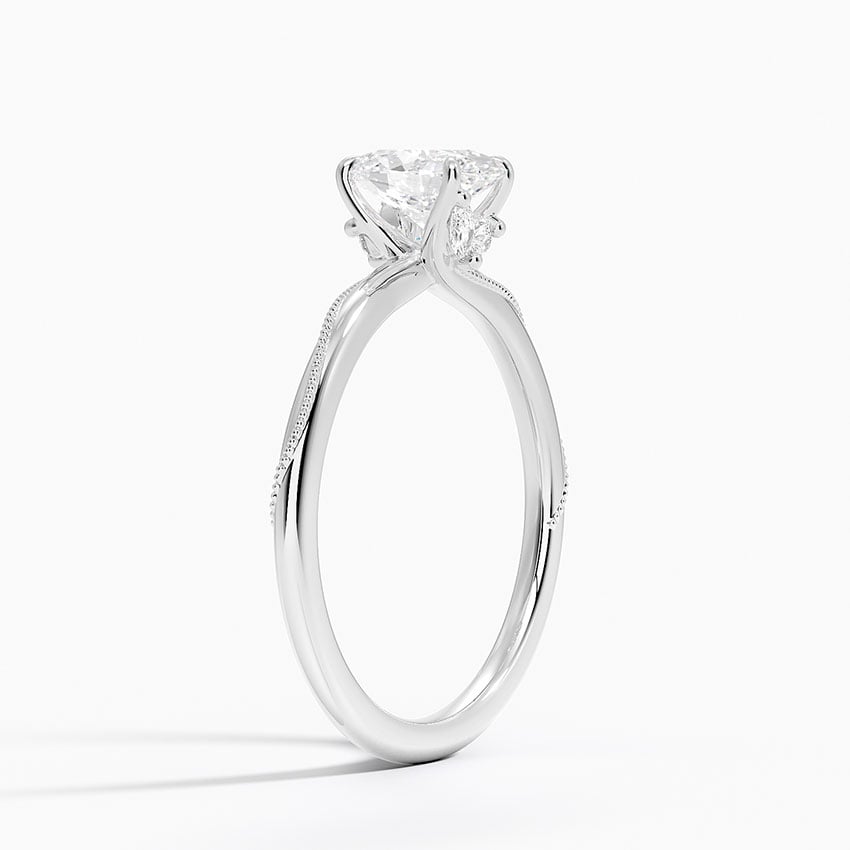 Platinum Camellia Hidden Accent Diamond Ring