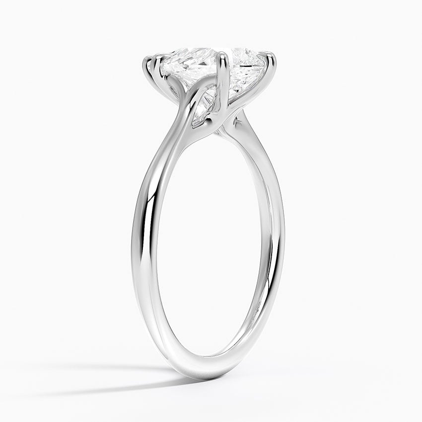 18K White Gold Freesia Cathedral Solitaire Ring