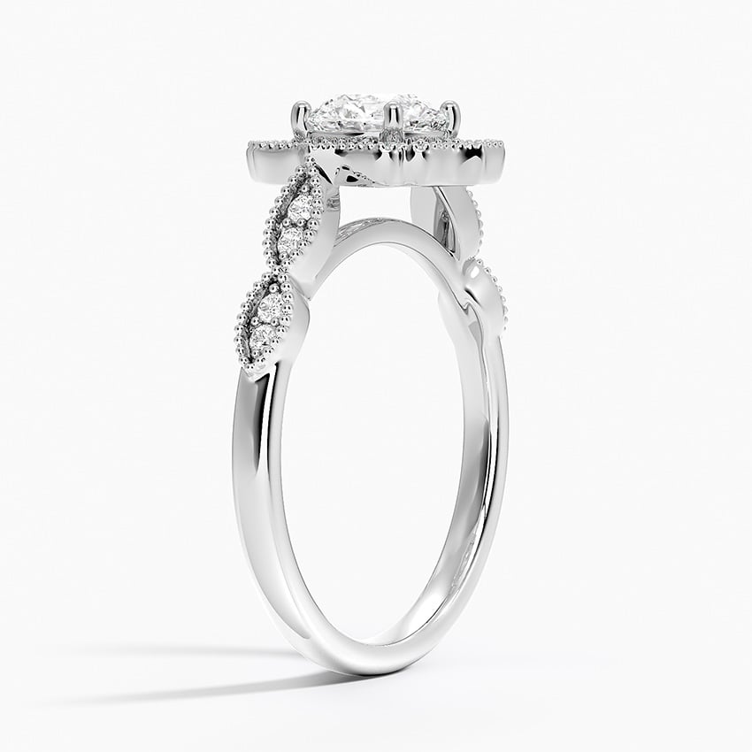 PT Lab Grown Sapphire Cadenza Halo Diamond Ring, large top view