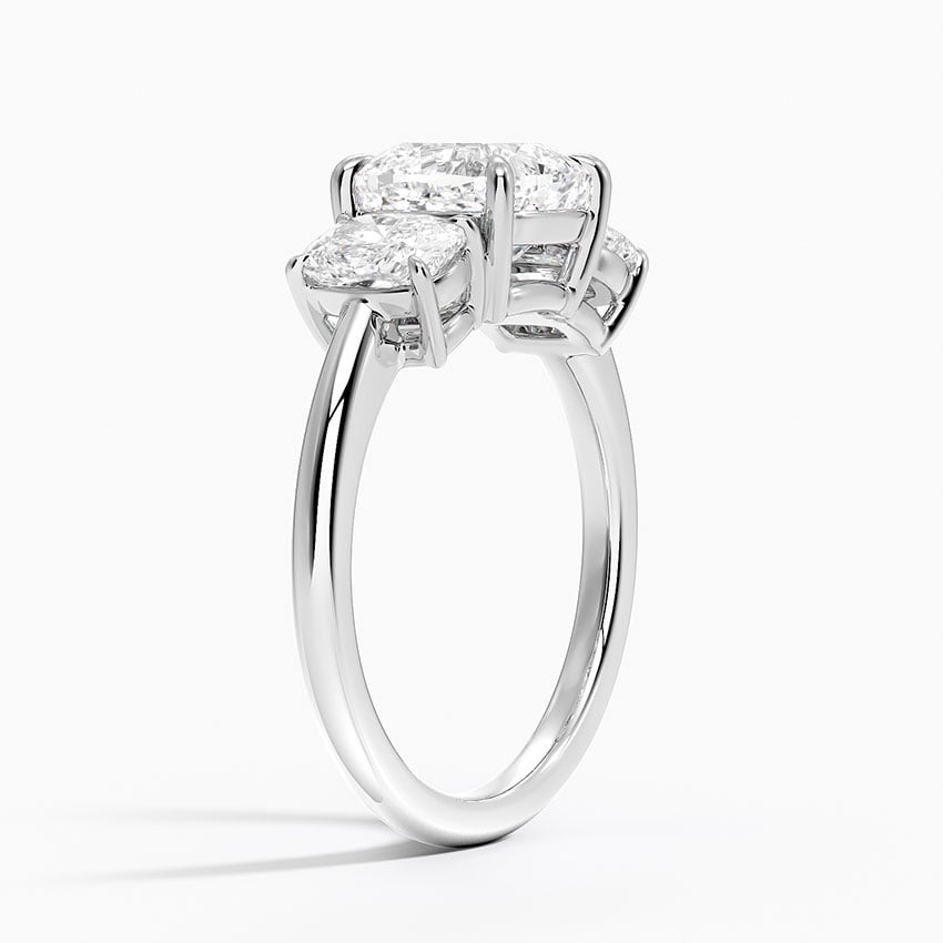 18K White Gold Luxe Faye Elongated Cushion Three Stone Diamond Ring (1 ct. tw.)