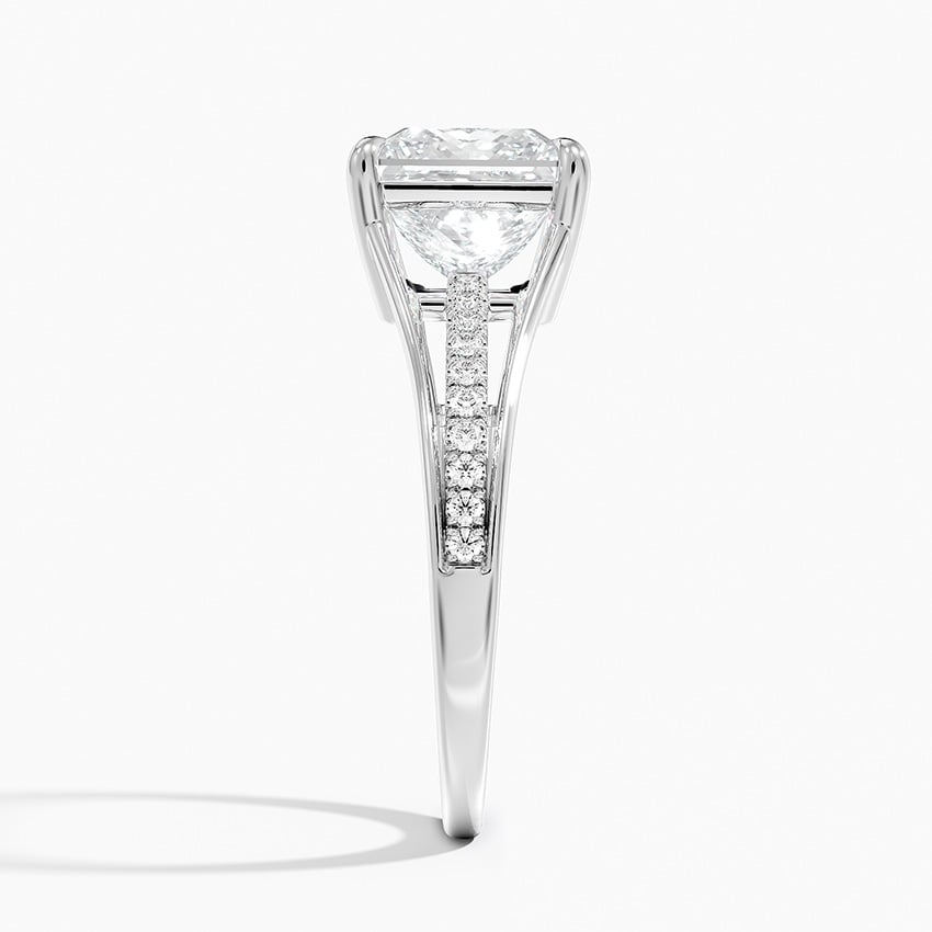 Platinum Tressa Split Shank Diamond Ring, large side view