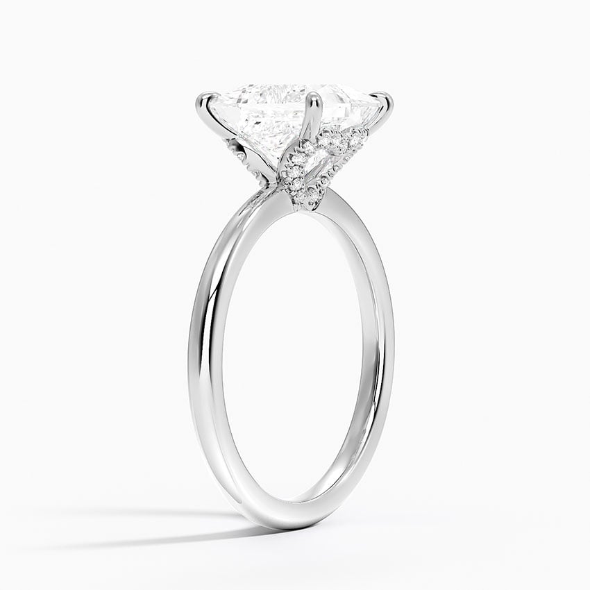 18K White Gold Hidden Heart Diamond Ring