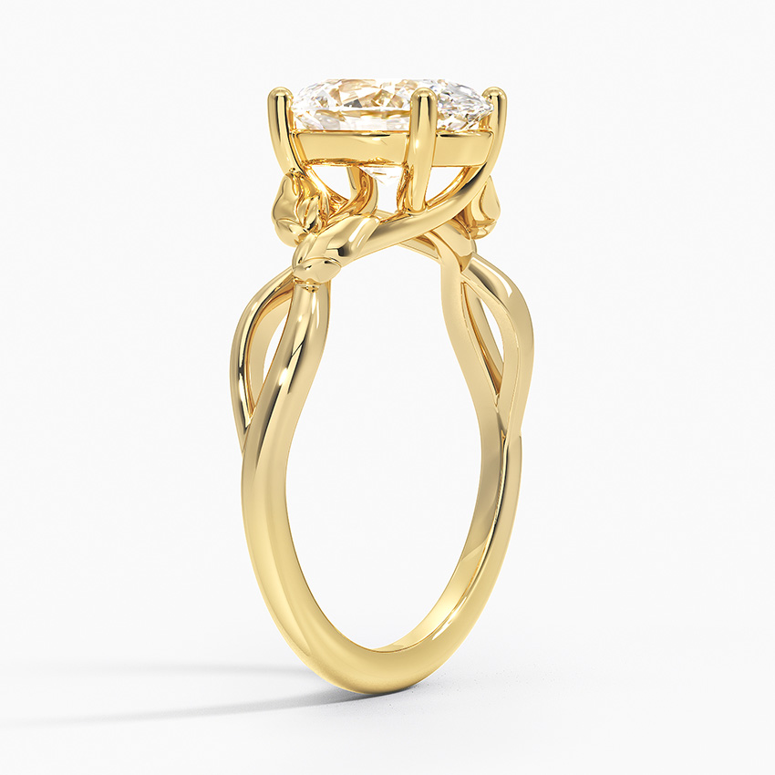 18K Yellow Gold Budding Willow Solitaire Ring