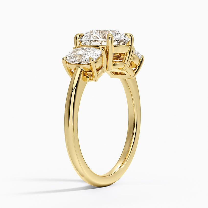 Luxe Faye Elongated Cushion Three Stone Diamond Ring