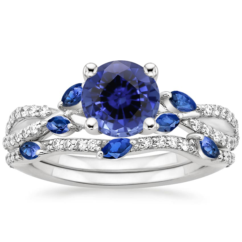 Sapphire Luxe Willow Sapphire and Diamond Bridal Set (1/4 ct. tw.) in