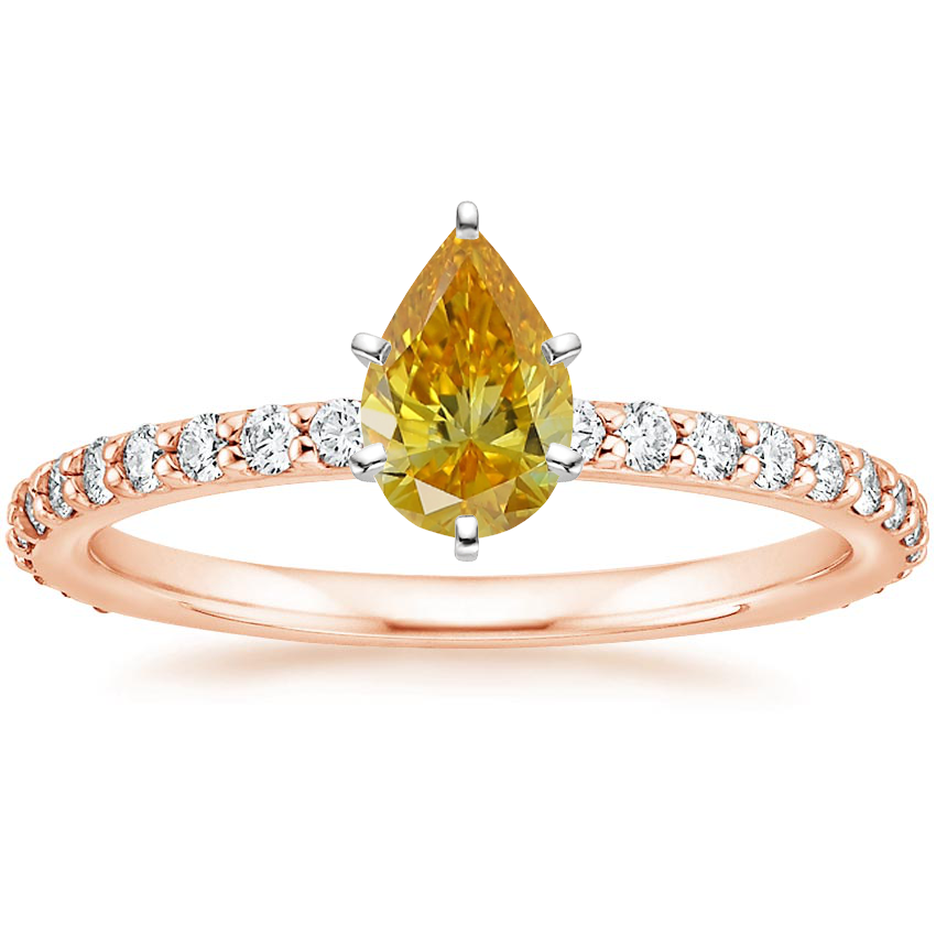 14K Rose Gold Petite Shared Prong Three-Quarter Coverage Diamond Ring (1/3 ct. tw.), large top view