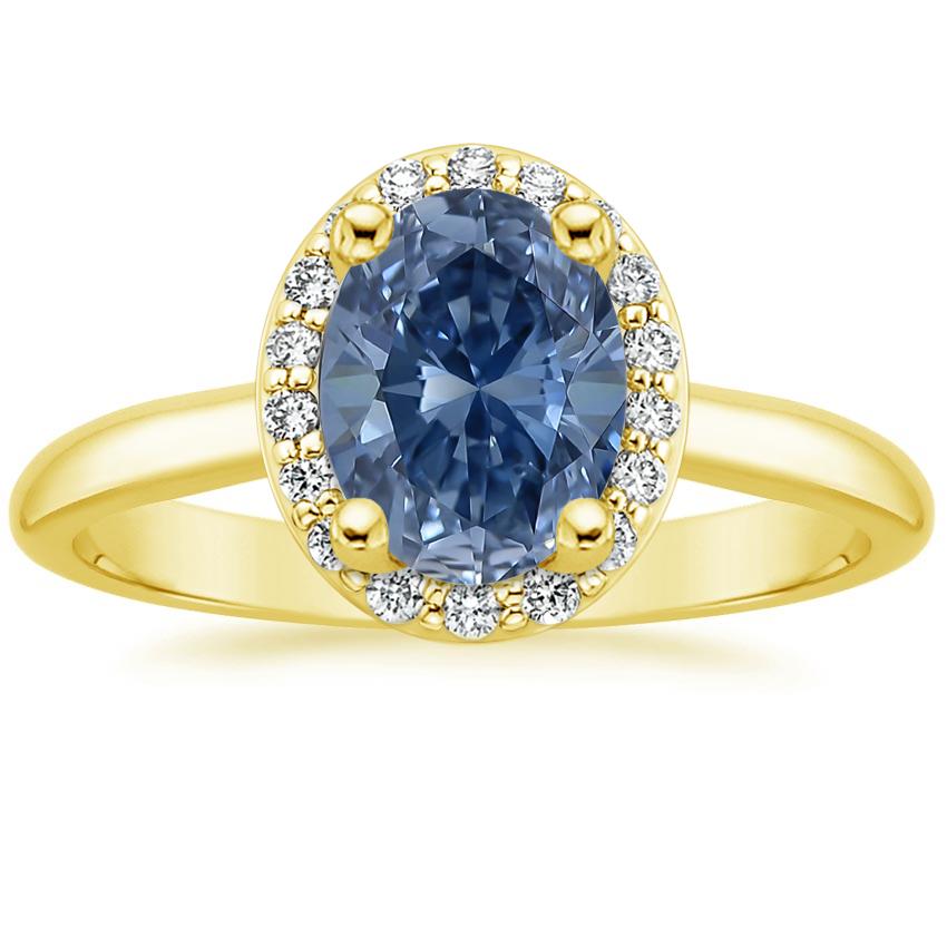 18K Yellow Gold Fancy Halo Diamond Ring (1/6 ct. tw.), large top view