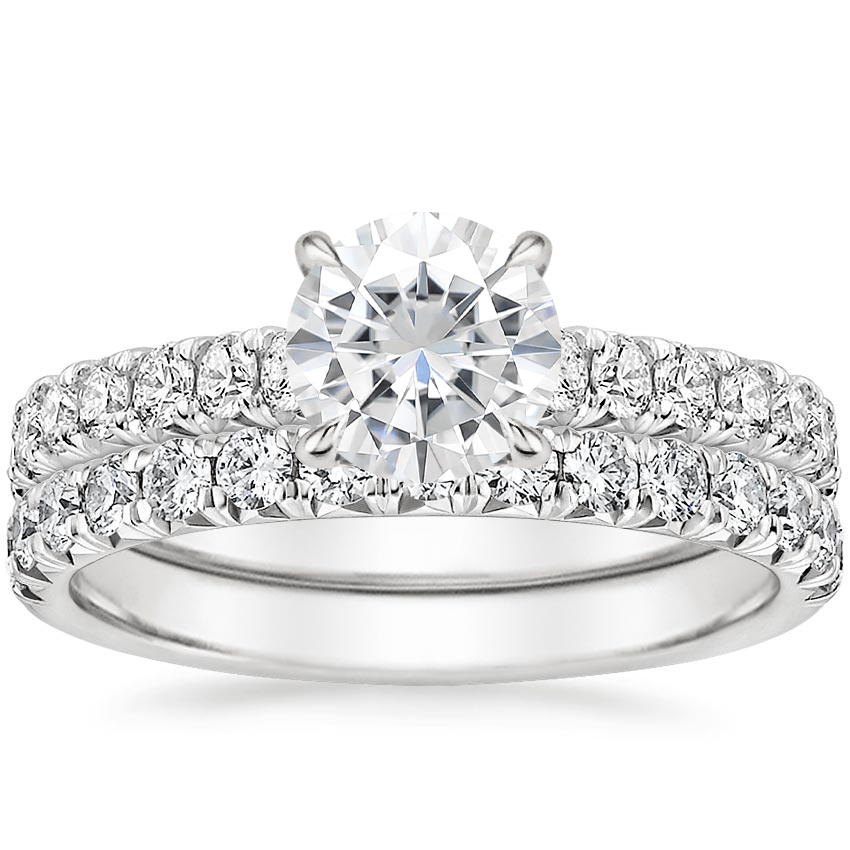 18KW Moissanite Sienna Diamond Bridal Set (7/8 ct. tw.), top view