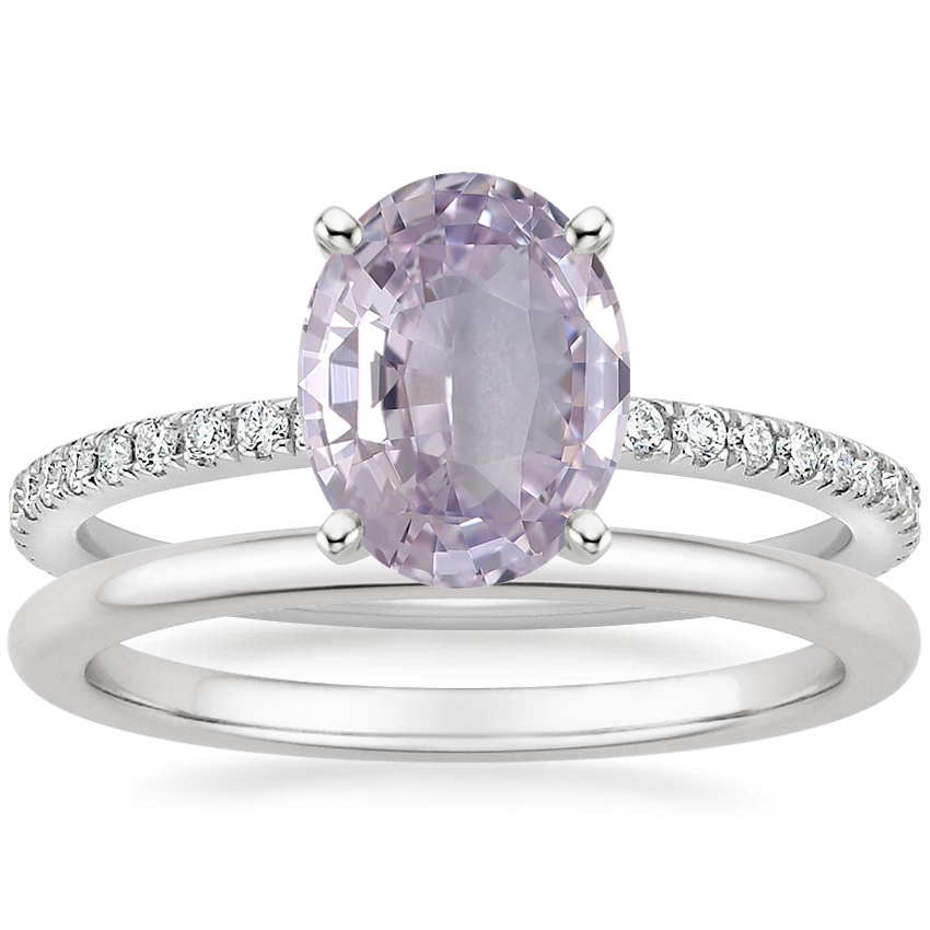 18K White Gold Luxe Ballad Diamond Ring (1/4 ct. tw.) with Petite Comfort Fit Wedding Ring