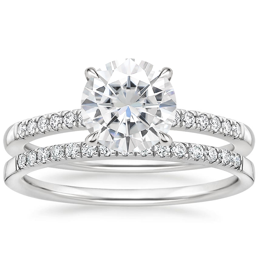 18KW Moissanite Petite Viviana Diamond Bridal Set (1/4 ct. tw.), top view